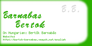 barnabas bertok business card