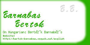 barnabas bertok business card